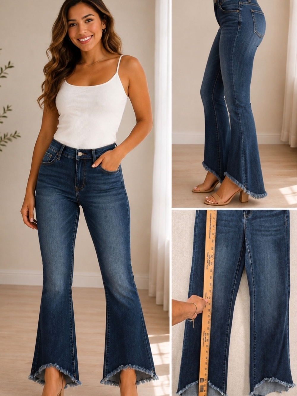 Liverpool Los Angeles Flare Jeans Size 2/26 High Rise Raw  Frayed Denim  SKU0269